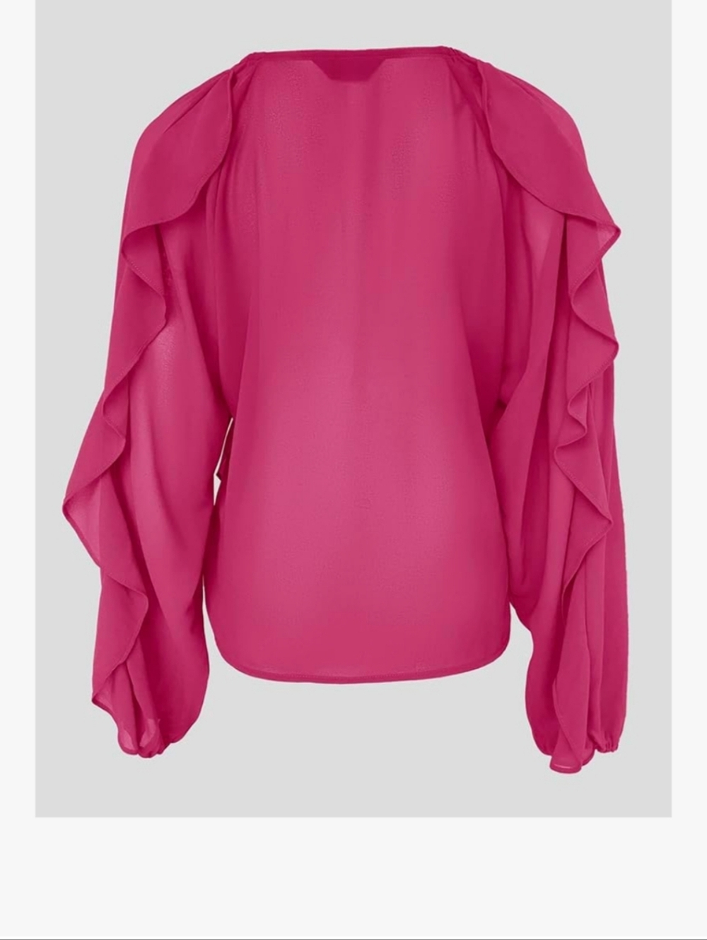 Hot Pink Ruffle Blouse - Picture 8 of 8